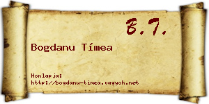 Bogdanu Tímea névjegykártya